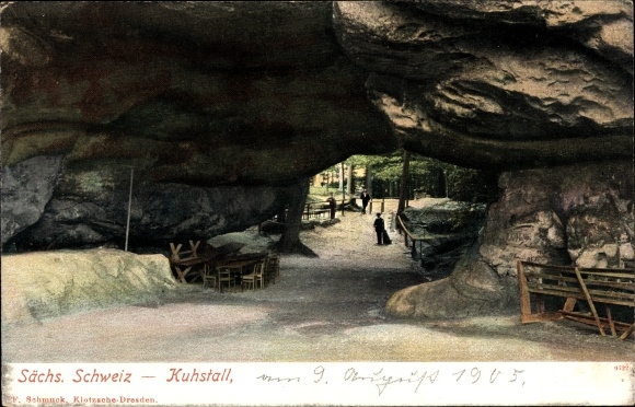 Ak Ostrau Bad Schandau Sächsische Schweiz, Kuhstall