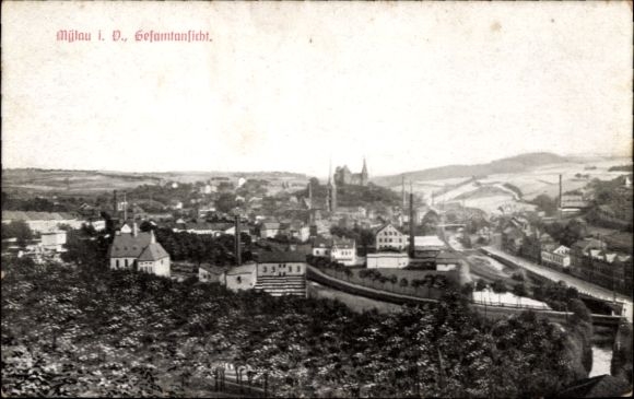 Ak Mylau Reichenbach im Vogtland, Stadtpanorama