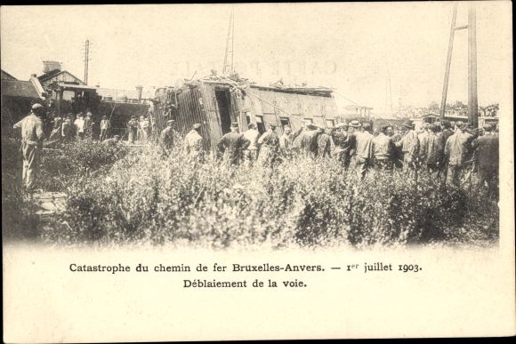 PC Belgian Railway, train accident 1903, line Brussels - Antwerp
