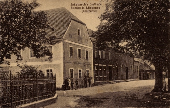 Ak Boblitz Lübbenau im Spreewald, Gasthaus Jakubasch