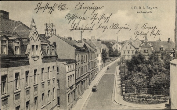 Ak Selb in de wijk Wunsiedel in het Fichtelgebirge Opper-Franken, Ascherstrasse