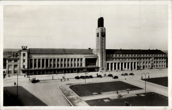 Ak Hradec Králové Königgrätz stad, treinstation, voorplein