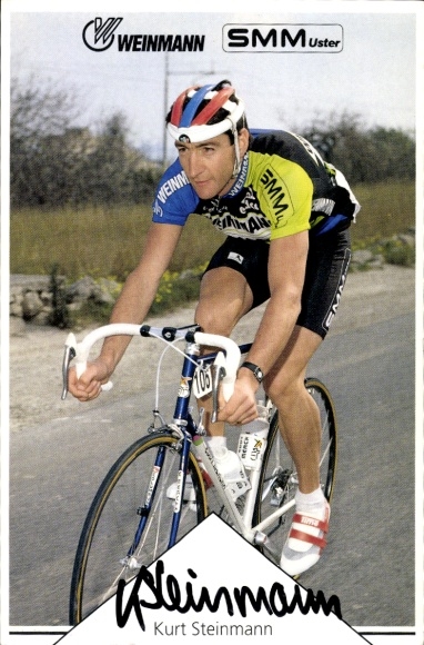 Autograph card cyclist Kurt Steinmann, autograph