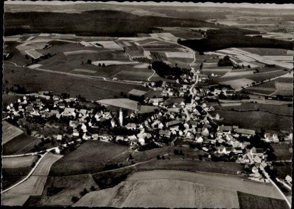 Postcard Reinstetten Ochsenhausen in Württemberg, aerial photograph