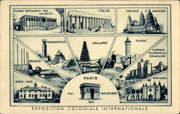 PC Paris, World Exhibition 1931, Italy, Tunisia, Portugal, Temple of Angkor
