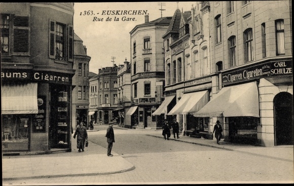 Ak Euskirchen in Noordrijn-Westfalen, Rue de la Gare, sigarenwinkel