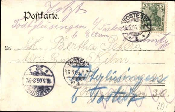 Ak Tostedt in Nedersaksen, kerk, Kastanienallee, boekdrukkunst
