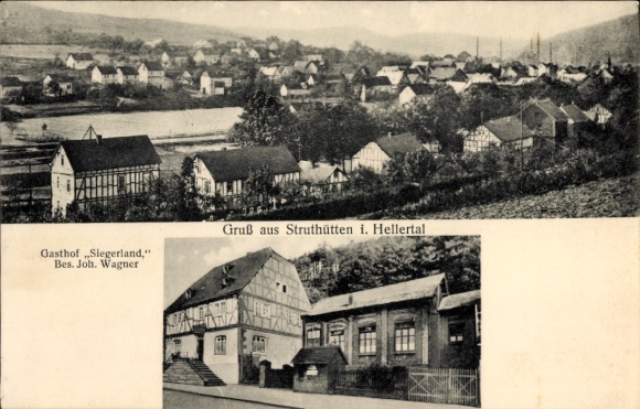 Postcard Struthütten Neunkirchen in Siegerland, general view, Gasthof Siegerland