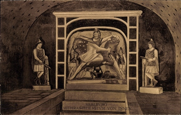 Postcard Saalburg Bad Homburg vor der Höhe, Mithras sanctuary from the inside
