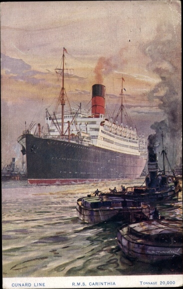 Artist Ak passagiersstoomboot RMS Carinthia, Cunard Line