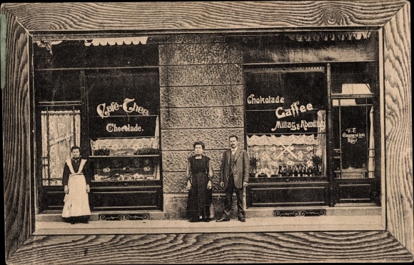 Postcard Munich Bavaria, Cafe Blümhuber, Rosenheimerstraße 38