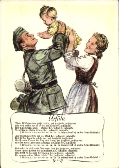 Song Postcard Ursula, Wehrmacht soldier, family, daughter, my girl that is called...