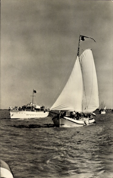 PC Muiden North Holland Netherlands, Piet Hein, Green Dragon, excursion ship, sailing boat, 1957