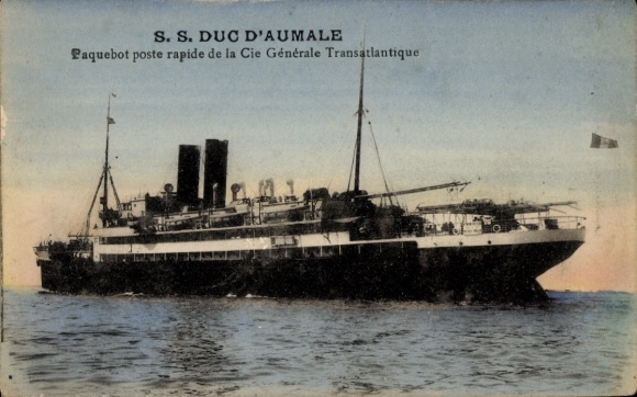 Ak CGT Dampfer SS Duc d'Aumale, Paquebot poste rapide
