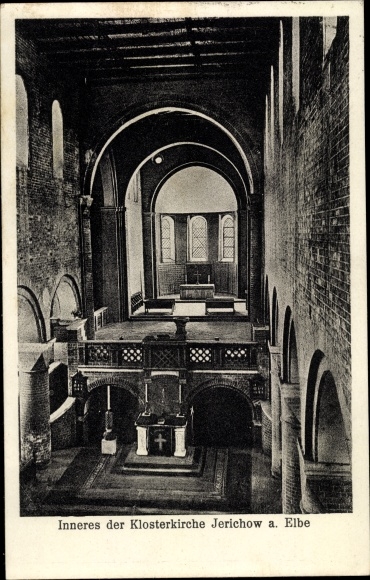 Postcard Jerichow in Saxony Anhalt, interior of the monastery church