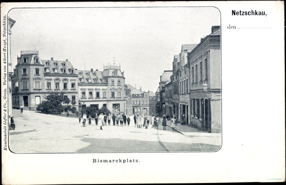 Ak Netzschkau im Vogtland, Bismarckplatz