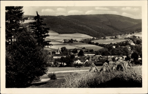 Postcard Erlbach in Vogtland, total view