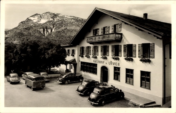 Postcard Reit im Winkl Upper Bavaria, Gasthof zum Löwen