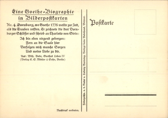 Artist PC Dornburg an der Saale Thuringia, Goethe biography in picture PCs, general view