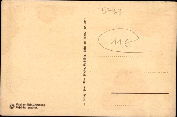 Lithography Postcard Unkel am Rhein, Lehngasse