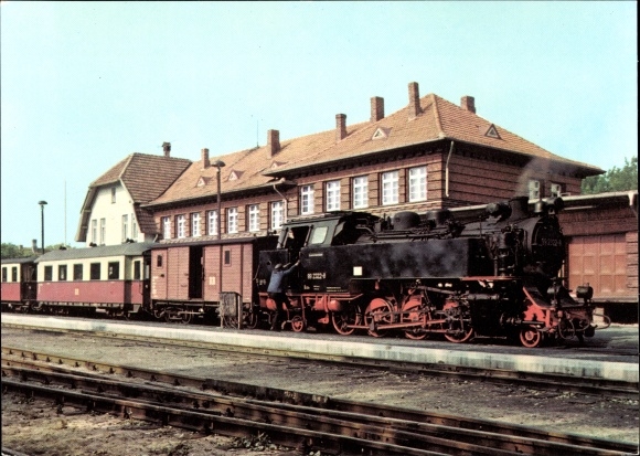 PC Baltic resort Kuehlungsborn, steam locomotive, Baederbahn Molli in the west station
