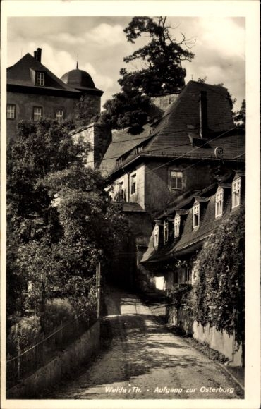 Ak Weida in Thüringen, Aufgang zur Osterburg