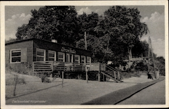 Postcard Baltic resort Kölpinsee on Usedom, beach hall