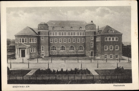 Postcard Eschweiler North Rhine Westphalia, junior high school
