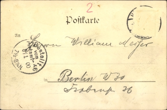 Postcard Hamburg Eimsbüttel, corner of Hohe Weide and Schäferkamps Allee, tram
