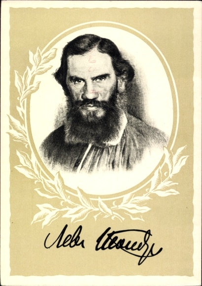 Kunstenaar Ak Schrijver Lev Nikolajevitsj Tolstoj, Portret