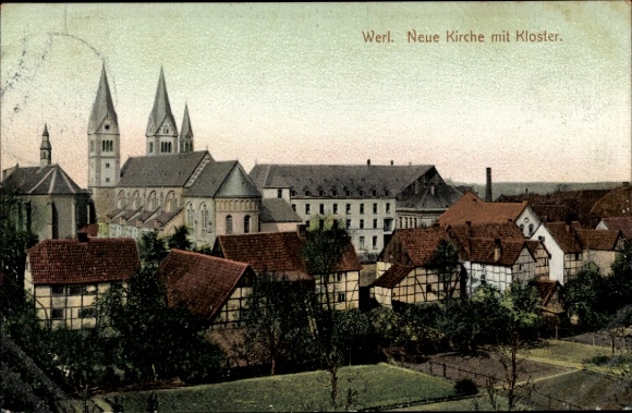 Ak Werl in Westfalen, Nieuwe Kerk, Klooster