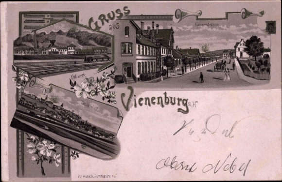 Litho Vienenburg Goslar am Harz, Kaiserstraße, Kaliwerk, Totale