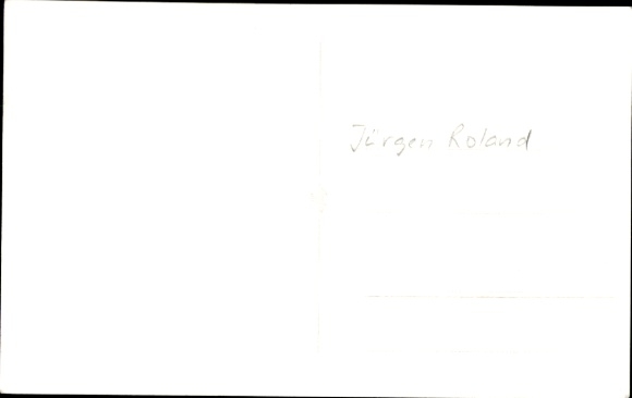 Postcard actor Jürgen Roland, portrait, director, skull, autograph