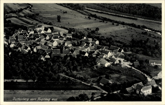 Ak Duttenberg Bad Friedrichshall in Württemberg, Luftaufnahme von  Häuser, Felder, Landschaft