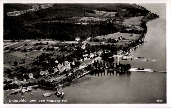 Postcard Unteruhldingen Uhldingen Mühlhofen am Bodensee, aerial photograph