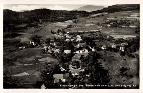 Postcard Gresgen Zell im Wiesental district Lörrach Baden Württemberg, aerial photograph