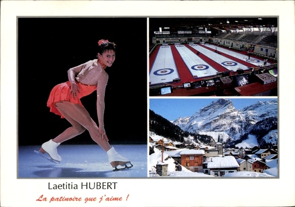 Postcard figure skater Laetitia Hubert, Olympia