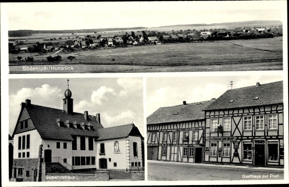 KP Gödenroth w Nadrenii-Palatynacie, Gasthaus zur Post, sala gminna, panorama