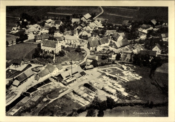 Postcard Altmannshofen Aichstetten in Allgäu Württemberg, aerial photograph