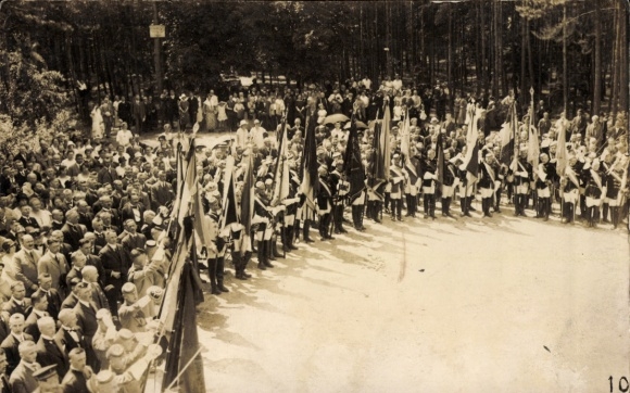 Studentika Foto Ak Jena in Thüringen, Studentischer Umzug zum Bismarck-Turm 1902