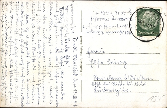 Postcard Eschenstruth Helsa in Hesse, vicarage, grocery store, general view of the site