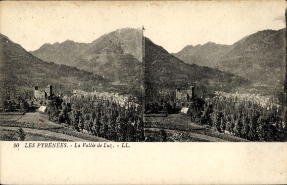 Stereo Ak Luz Saint Sauveur Hautes Pyrénées, Blick auf den Ort