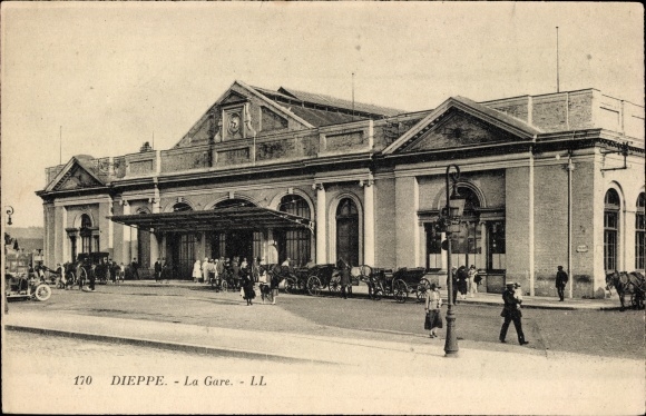 Ak Dieppe Seine Maritime, Der Bahnhof