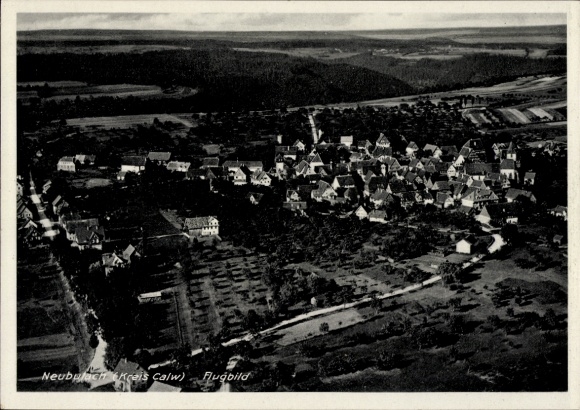 Postcard Neubulach in the Black Forest, Calw district, aerial photograph