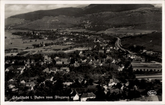 Postcard Schallstadt in the Black Forest Baden, aerial photograph