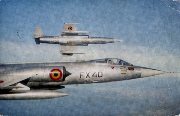 Postcard Belgian Military Aircraft, Belgian Air Force, Lockheed F 104G Starfighter, FX40