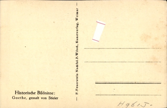 Artist Postcard Stieler, Poet Johann Wolfgang von Goethe, portrait