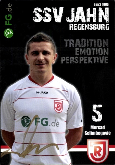 Autograph card footballer Mersad Selimbegovic, SSV Jahn Regensburg, autograph