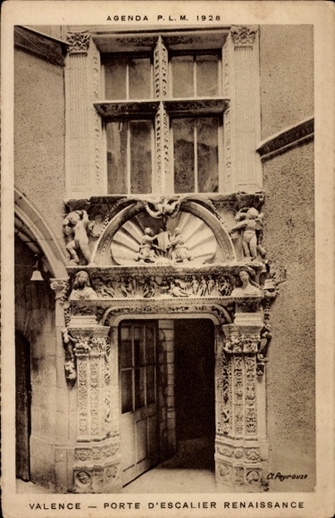 Ak Valence Drôme, Porte d'Escalier Renaissance