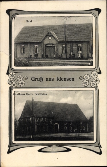 Postcard Idensen Wunstorf in Lower Saxony, inn Heinr. Matthew, Hall